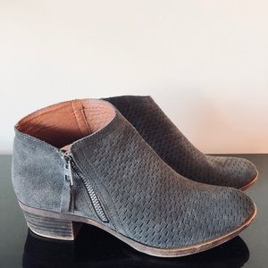 Gray booties from Lucky Brand.